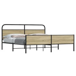 Metalowa rama łóżka, bez materaca, dąb sonoma, 183x213 cm  Lumarko!