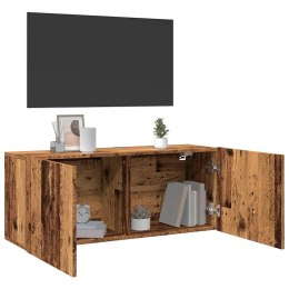 Ścienna szafka TV, stare drewno, 100x30x41 cm  Lumarko!