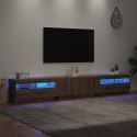 Szafka pod TV z oświetleniem LED, dąb artisan, 260x35x40 cm  Lumarko!