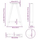 Nogi do stolika kawowego, 2 szt., czarne, 60x(72-73) cm, stal  Lumarko!