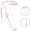 Nogi do stołu jadalnego, 3 szt., antracyt, 70x(72-73) cm, stal  Lumarko!