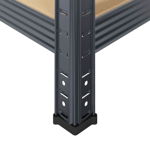 Regał z 4 półkami, antracytowy, stal i materiał drewnopochodny  Lumarko!