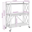 Regał magazynowy z kółkami, czarna ,71x34x88 cm, stal  Lumarko!