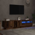 Szafka pod TV z oświetleniem LED, stare drewno, 180x35x40 cm  Lumarko!