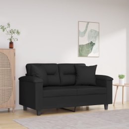 2-osobowa sofa z poduszkami, czarna, 120 cm, mikrofibra  Lumarko!