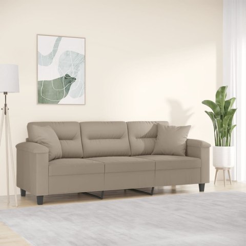 3-osobowa sofa z poduszkami, kolor taupe, 180 cm, mikrofibra  Lumarko!