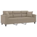 3-osobowa sofa z poduszkami, kolor taupe, 180 cm, mikrofibra  Lumarko!