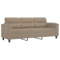 3-osobowa sofa z poduszkami, kolor taupe, 180 cm, mikrofibra  Lumarko!