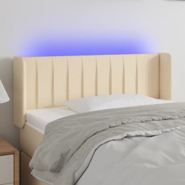 Zagłówek do łóżka z LED, kremowy, 83x16x78/88 cm, tkanina  Lumarko!