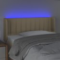 Zagłówek do łóżka z LED, kremowy, 83x16x78/88 cm, tkanina  Lumarko!
