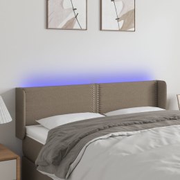 Zagłówek do łóżka z LED, taupe, 147x16x78/88 cm, tkanina  Lumarko!