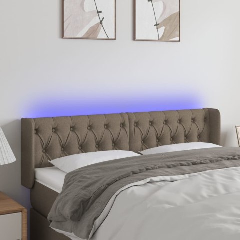 Zagłówek do łóżka z LED, taupe, 163x16x78/88 cm, tkanina  Lumarko!