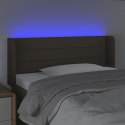 Zagłówek do łóżka z LED, taupe, 93x16x78/88 cm, tkanina  Lumarko!