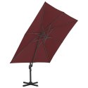 Parasol wiszący na aluminiowym słupku, bordowy, 400x300 cm  Lumarko!