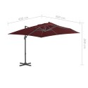 Parasol wiszący na aluminiowym słupku, bordowy, 400x300 cm  Lumarko!