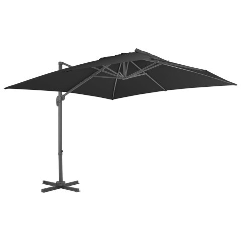 Parasol wiszący z aluminiowym słupkiem, 3x3 m, czarny  Lumarko!