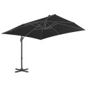 Parasol wiszący z aluminiowym słupkiem, 3x3 m, czarny  Lumarko!