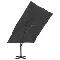 Parasol wiszący z aluminiowym słupkiem, 3x3 m, czarny  Lumarko!