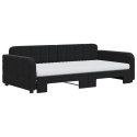 Sofa rozsuwana z materacami, czarna, 100x200 cm, aksamit  Lumarko!