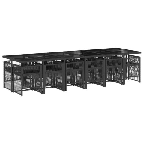 13-częściowy zestaw mebli do ogrodu, poduszki, czarny, rattan PE  Lumarko!