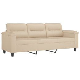 3-osobowa sofa, kremowa, 180 cm, tapicerowana mikrofibrą  Lumarko!