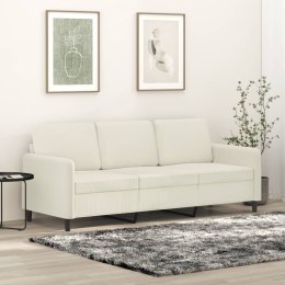 Sofa 3-osobowa, kremowy, 180 cm, tapicerowana aksamitem  Lumarko!