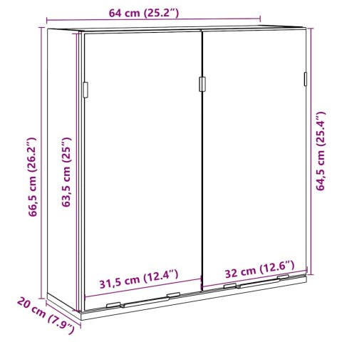 Szafka łazienkowa z lustrem, stare drewno, 64x20x66,5 cm  Lumarko!