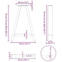 Nogi do stolika kawowego, 2 szt., antracyt, 50x(72-73) cm, stal  Lumarko!