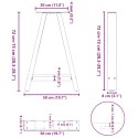 Nogi do stolika kawowego, 2 szt., czarne, 50x(72-73) cm, stal  Lumarko!