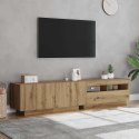 Szafka pod TV z oświetleniem LED, dąb artisan, 180x35x40 cm  Lumarko!