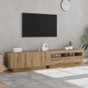 Szafka pod TV z oświetleniem LED, dąb artisan, 200x35x40 cm  Lumarko!