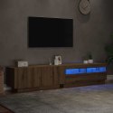 Szafka pod TV z oświetleniem LED, dąb artisan, 200x35x40 cm  Lumarko!