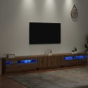 Szafka pod TV z oświetleniem LED, dąb artisan, 300x35x40 cm  Lumarko!