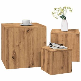 Stoliki boczne, 3 szt., dąb artisan, materiał drewnopochodny  Lumarko!