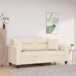 2-osobowa sofa z poduszkami, beżowa, 140 cm, mikrofibra  Lumarko!