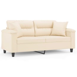 2-osobowa sofa z poduszkami, beżowa, 140 cm, mikrofibra  Lumarko!