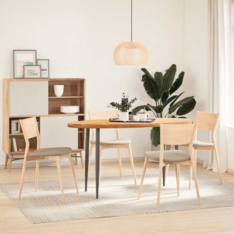 Blat do stołu, brązowy, 140x60x4 cm, lite drewno dębowe, owalny  Lumarko!