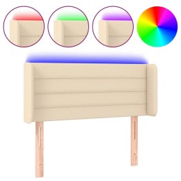 Zagłówek do łóżka z LED, kremowy, 93x16x78/88 cm, tkanina  Lumarko!