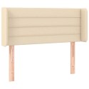 Zagłówek do łóżka z LED, kremowy, 93x16x78/88 cm, tkanina  Lumarko!