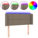 Zagłówek do łóżka z LED, taupe, 103x16x78/88 cm, tkanina  Lumarko!