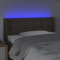 Zagłówek do łóżka z LED, taupe, 103x16x78/88 cm, tkanina  Lumarko!
