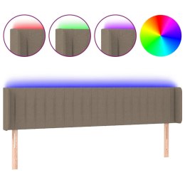 Zagłówek do łóżka z LED, taupe, 183x16x78/88 cm, tkanina  Lumarko!