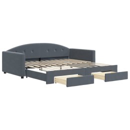 Sofa rozsuwana z szufladami, ciemnoszara, 100x200 cm, aksamit  Lumarko!