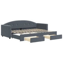 Sofa rozsuwana z szufladami, ciemnoszara, 80x200 cm, aksamit  Lumarko!