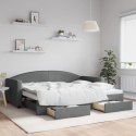 Sofa rozsuwana z szufladami, ciemnoszara, 90x200 cm, tkanina  Lumarko!