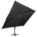 Parasol wiszący z podwójną czaszą, 400x300 cm, czarny  Lumarko!