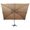 Parasol wiszący z podwójną czaszą, 400x300 cm, taupe  Lumarko!