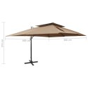 Parasol wiszący z podwójną czaszą, 400x300 cm, taupe  Lumarko!