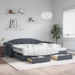 Sofa rozsuwana z szufladami, ciemnoszara, 100x200 cm, aksamit  Lumarko!