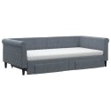 Sofa rozsuwana z szufladami, ciemnoszara, 100x200 cm, aksamit  Lumarko!